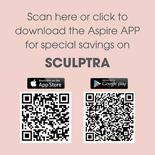 Aspire App Sculptra button