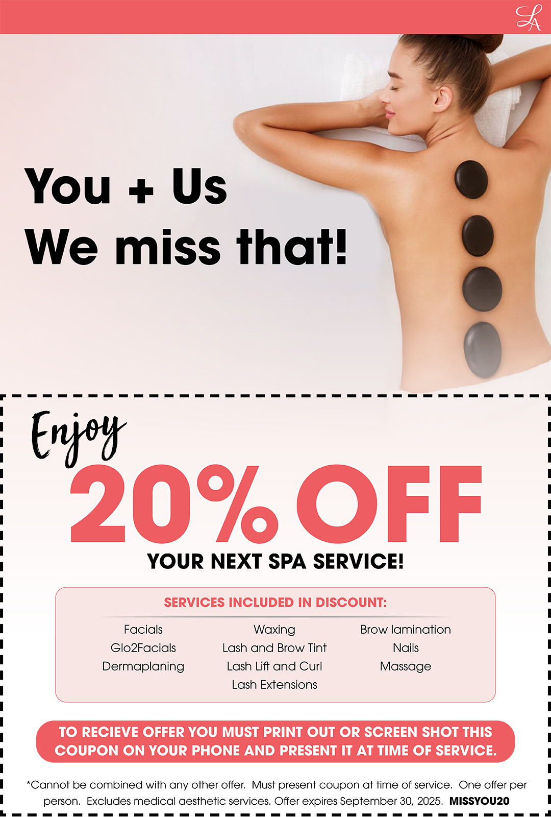 Miss You Email Spa Coupon V3