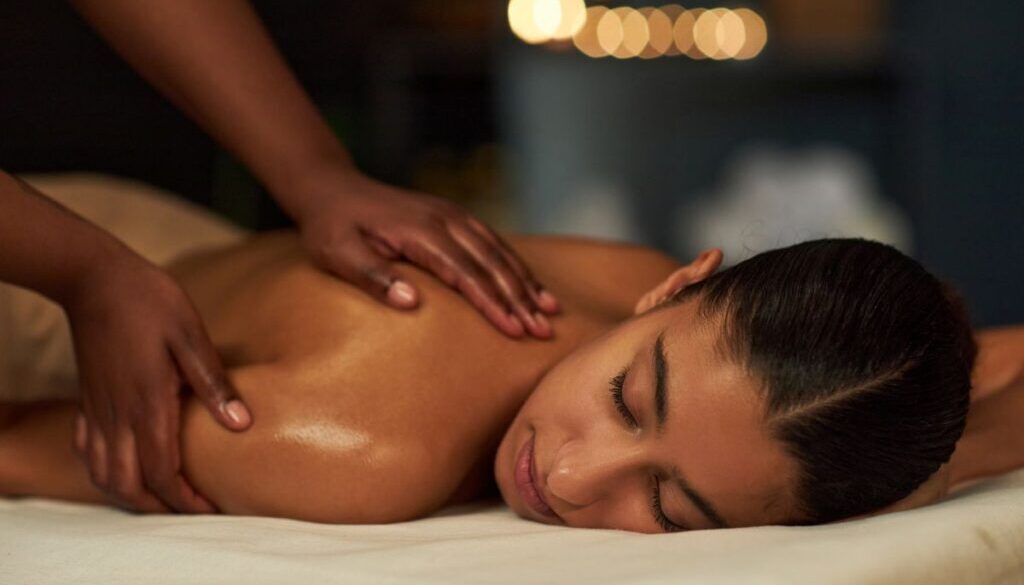 Woman getting a massage.