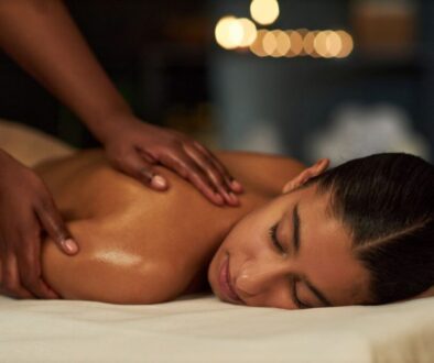 Woman getting a massage.