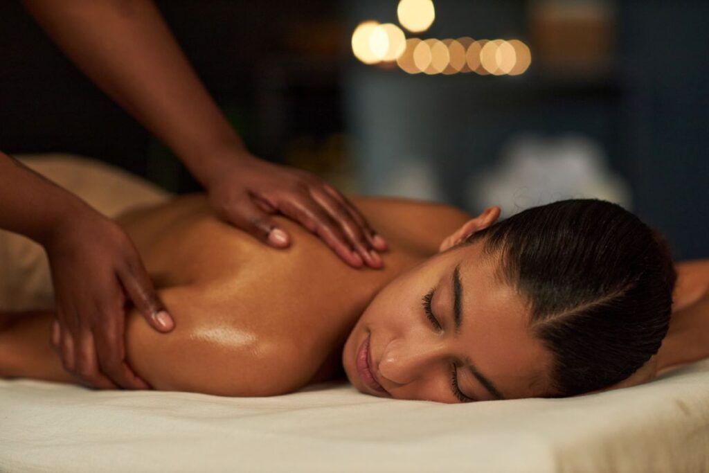 Woman getting a massage.