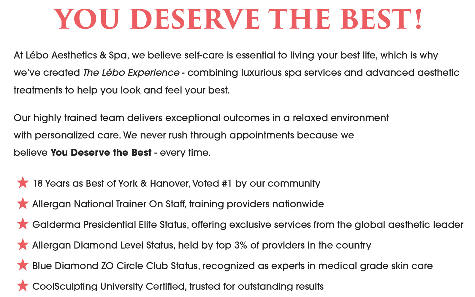You Deserve The Best!